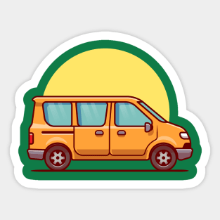 Van Car Cartoon Illustration Sticker